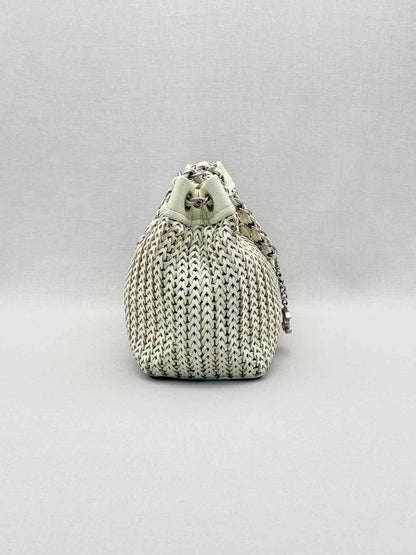 CHANEL Woven White Tote Bag