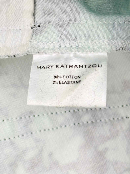 MARY KATRANTZOU Turquoise & Black Printed Size 27 Jeans