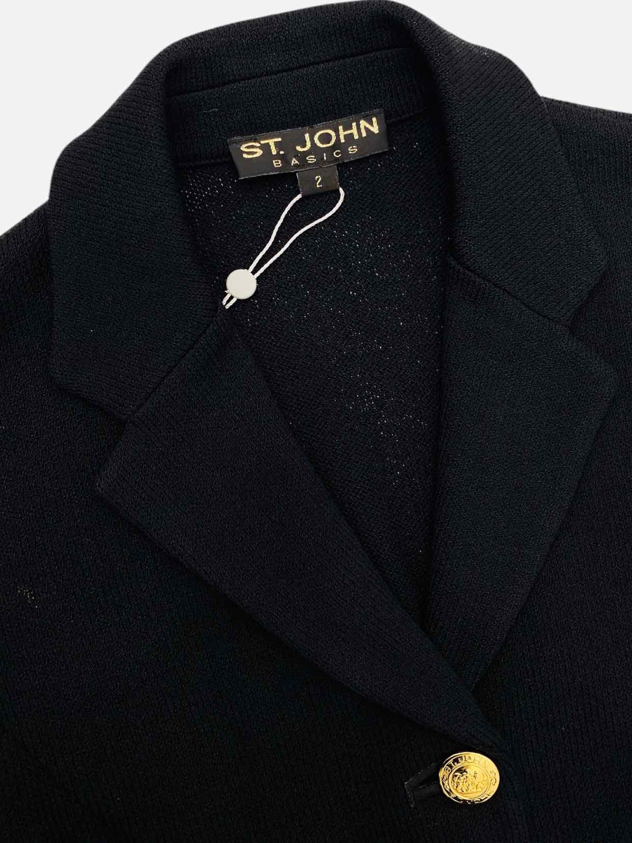 ST. JOHN BASICS Single Breasted Black Jacket