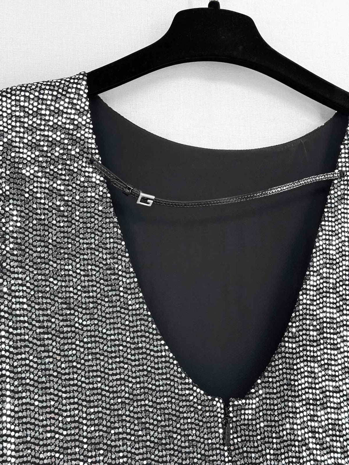 GUCCI Silver & Black Size XSmall Long Dress