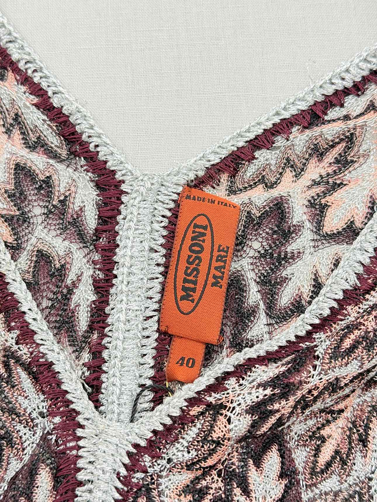 MISSONI Kaftan Brown, Peach & Silver Size US 4 Top
