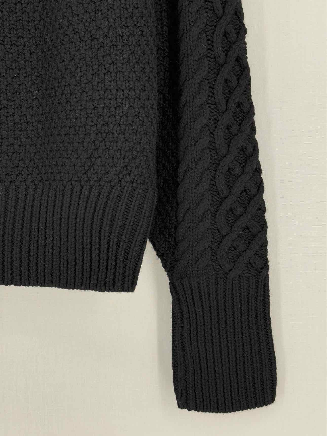EMILIA WICKSTEAD Black Cable Knit Size Medium Sweater