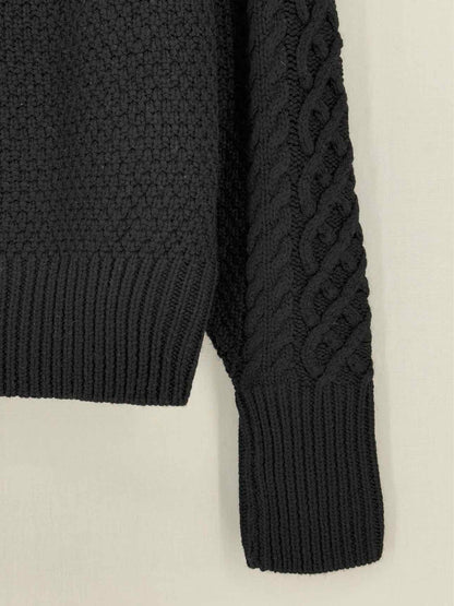 EMILIA WICKSTEAD Black Cable Knit Size Medium Sweater