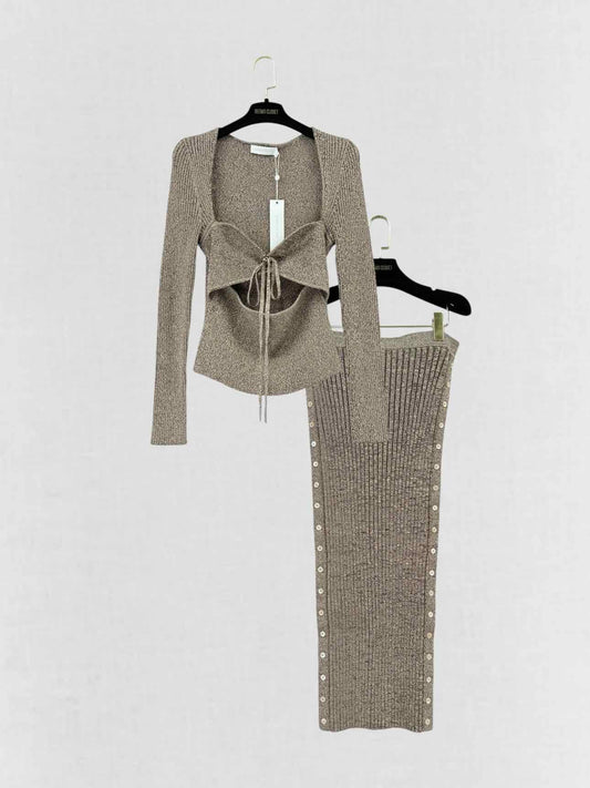 JONATHAN SIMKHAI Brown Size Large Top & Skirt Outfit