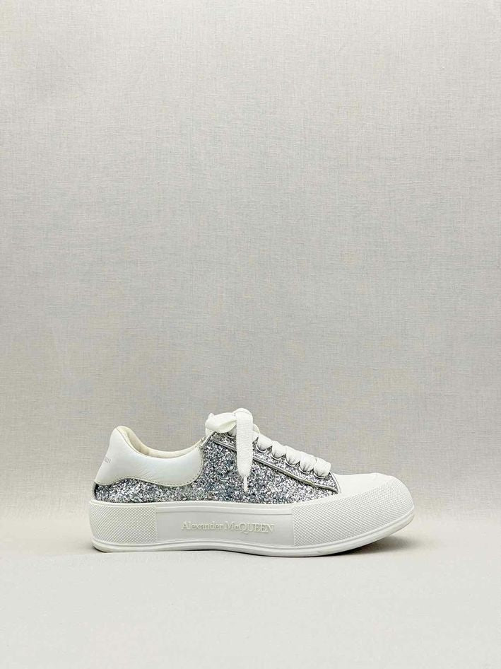 ALEXANDER MCQUEEN White & Silver Size EU 39 Sneakers