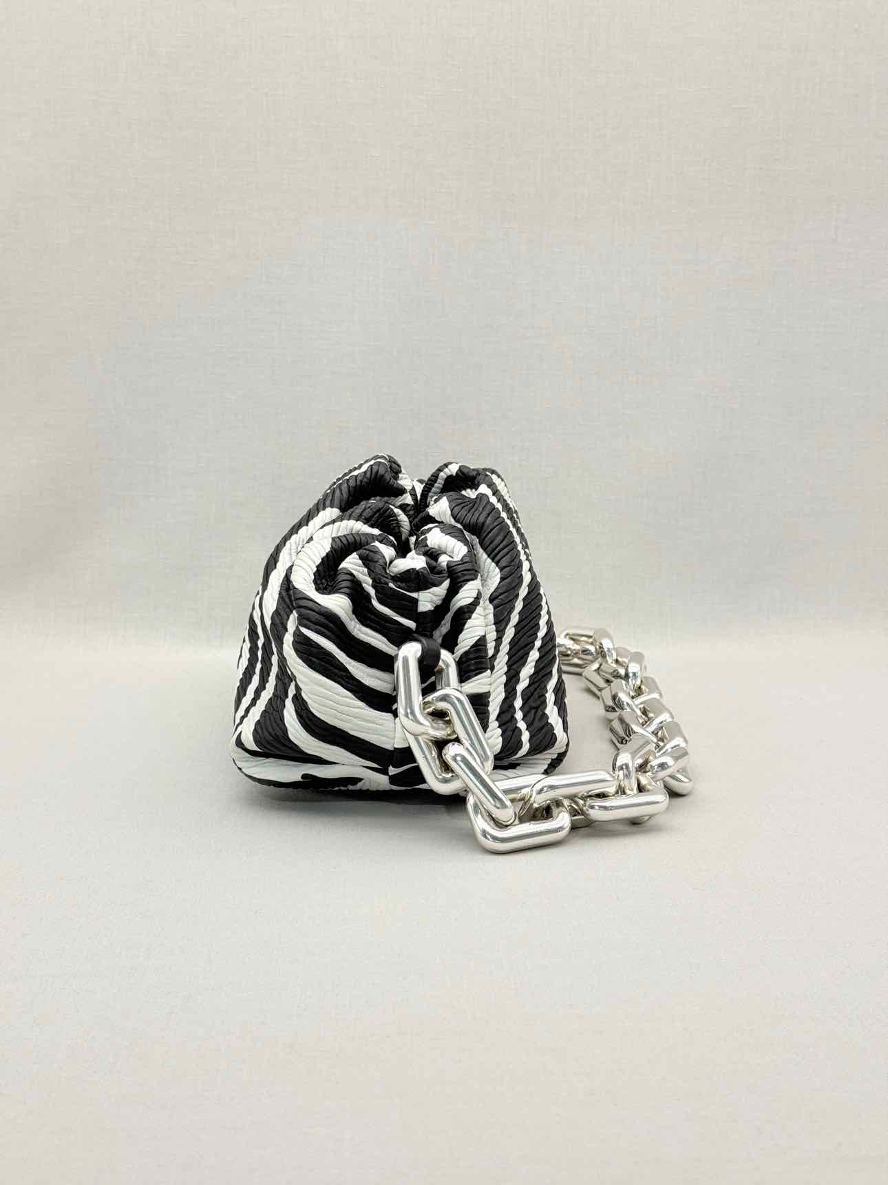 BOTTEGA VENETA Black & White Zebra Stripe Shoulder Bag