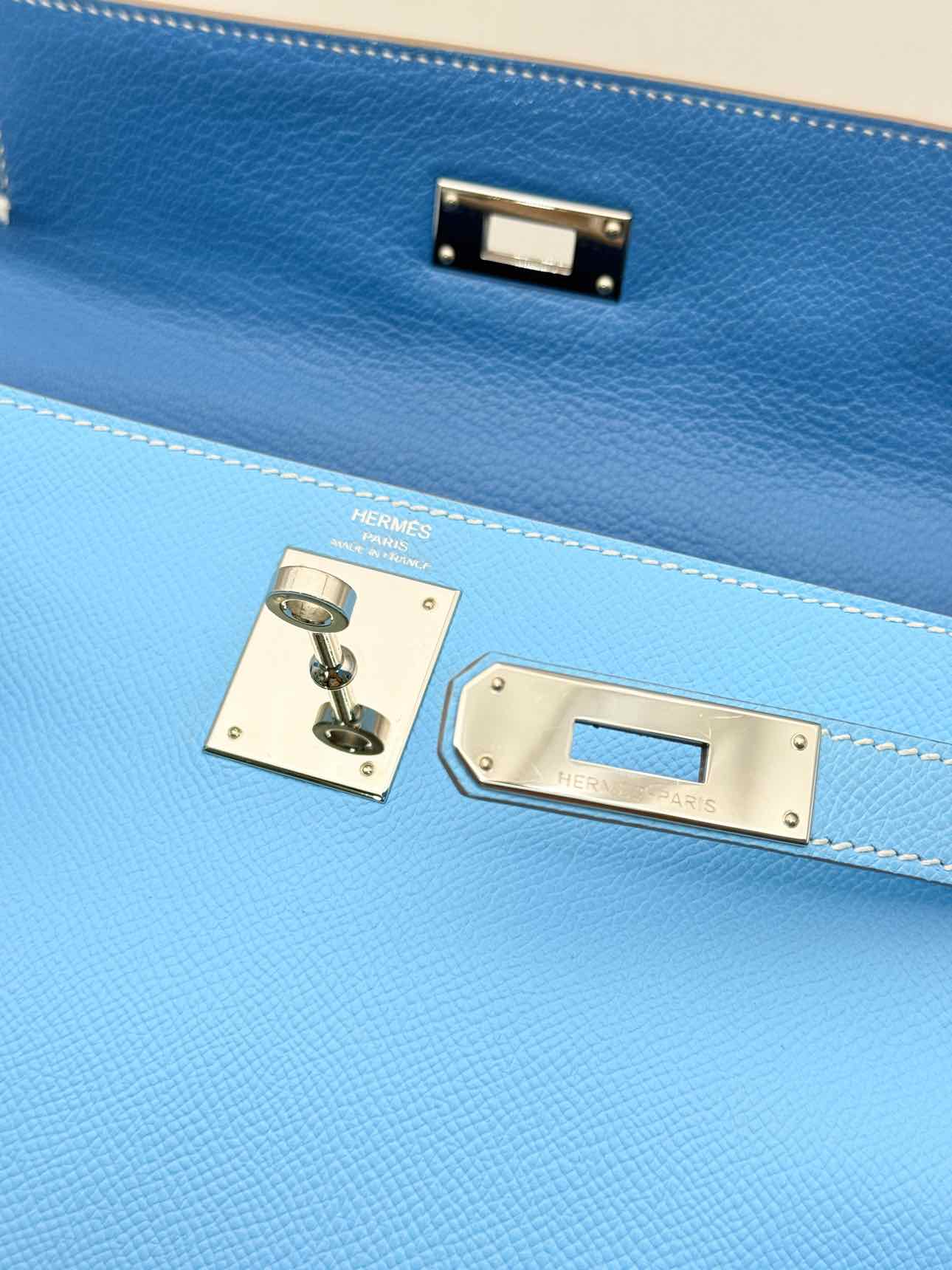 HERMES Kelly Sellier Bleu Du Nord Top Handle