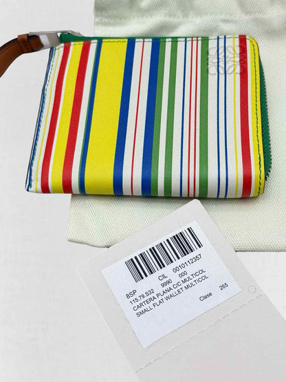 LOEWE White Multicolor Striped Compact Wallet