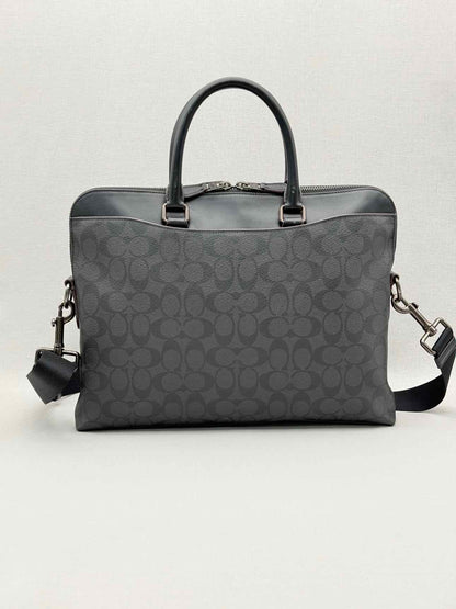 COACH Beckett Slim Black Signature Laptop Bag
