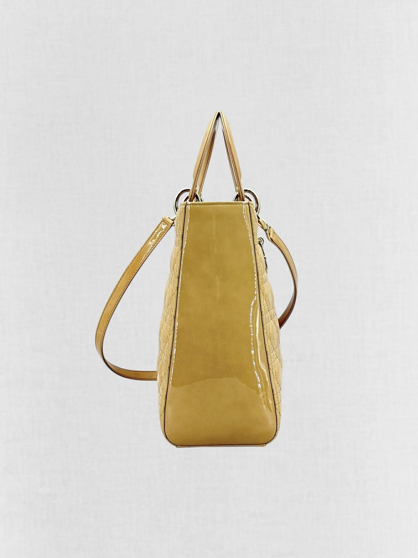 DIOR Lady Dior Beige Cannage Top Handle