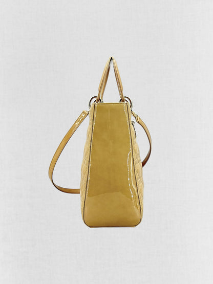 DIOR Lady Dior Beige Cannage Top Handle