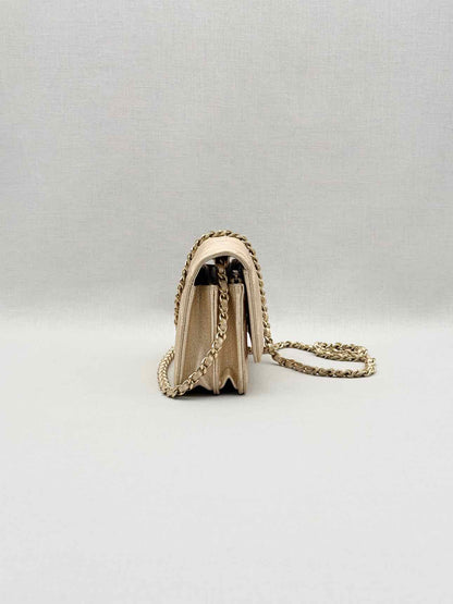 CHANEL Wallet on Chain Metallic Gold Quilted Crossbody