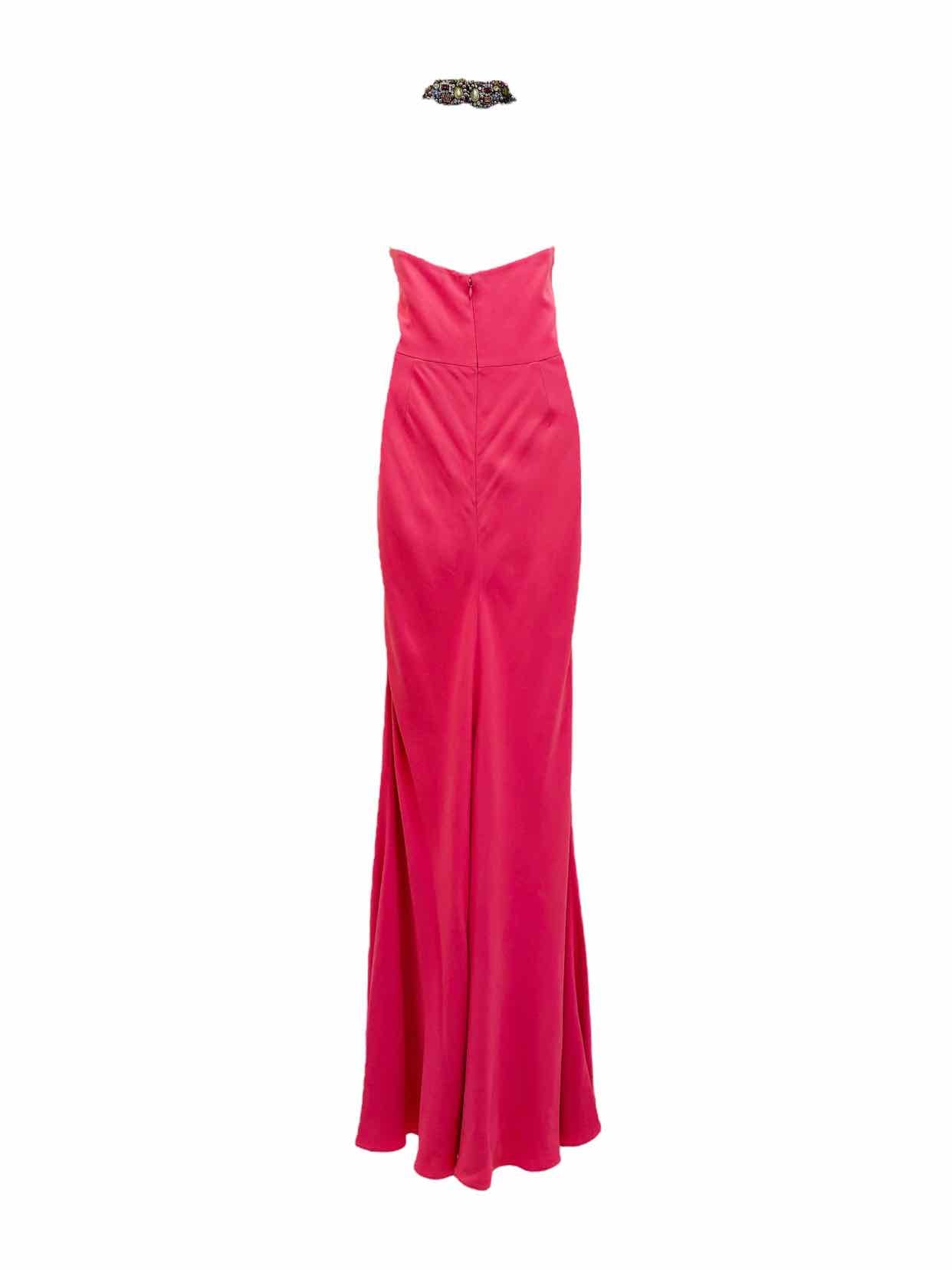 ALEXANDER MCQUEEN Halterneck Bubblegum Evening Dress