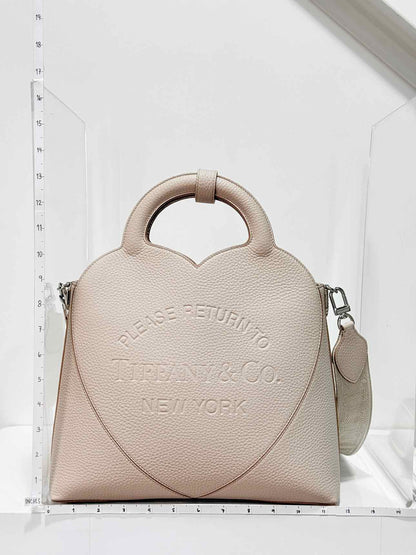 TIFFANY & CO Return To Tiffany M Beige Heart Tote Bag