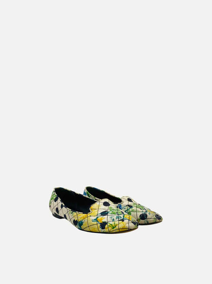 DOLCE & GABBANA White Multicolor Ballet Flats 36