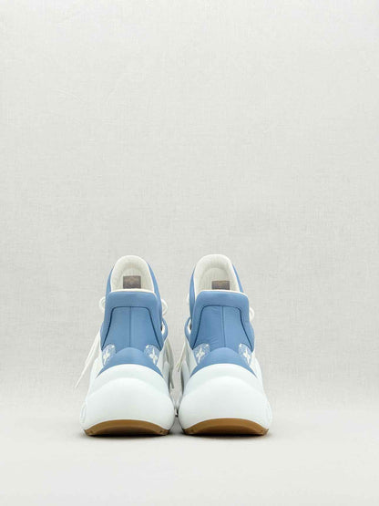 LOUIS VUITTON White & Blue Monogram Size EU 40 Sneakers