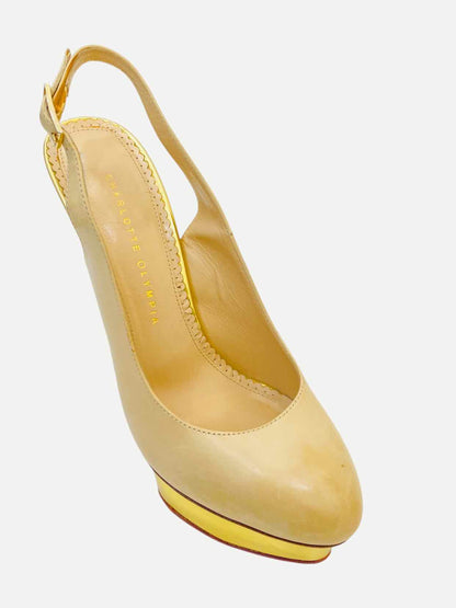 CHARLOTTE OLYMPIA Beige Slingbacks