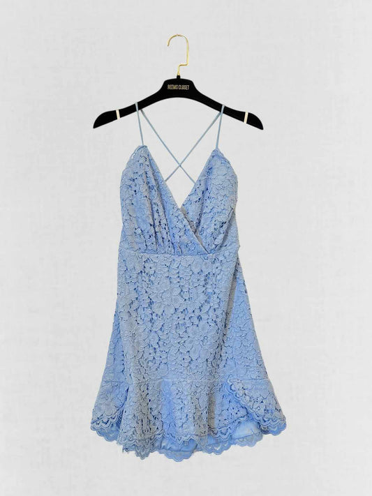 NBD Lace Blue Size Small Short Dress