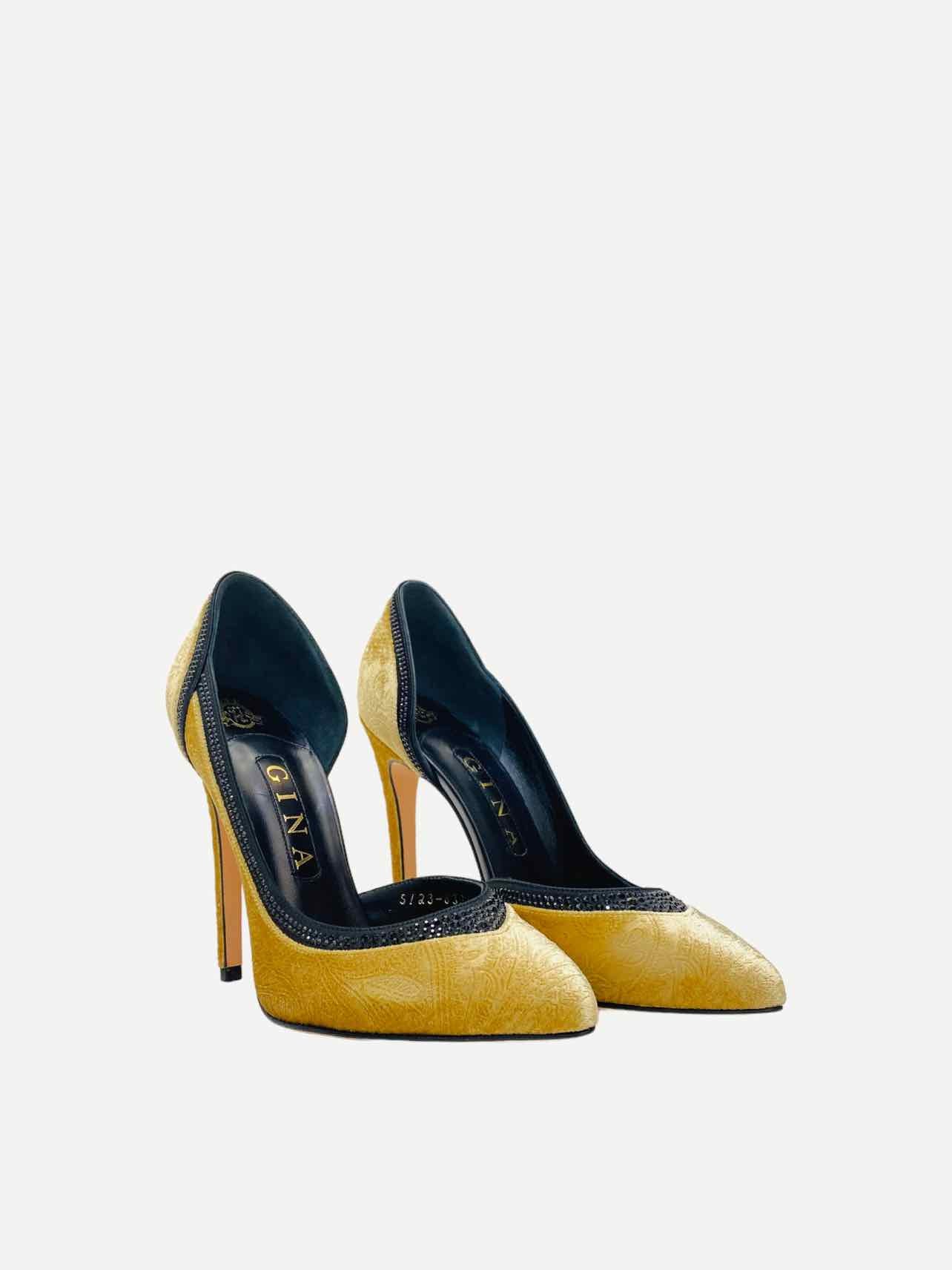 GINA D'Orsay Gold Pumps