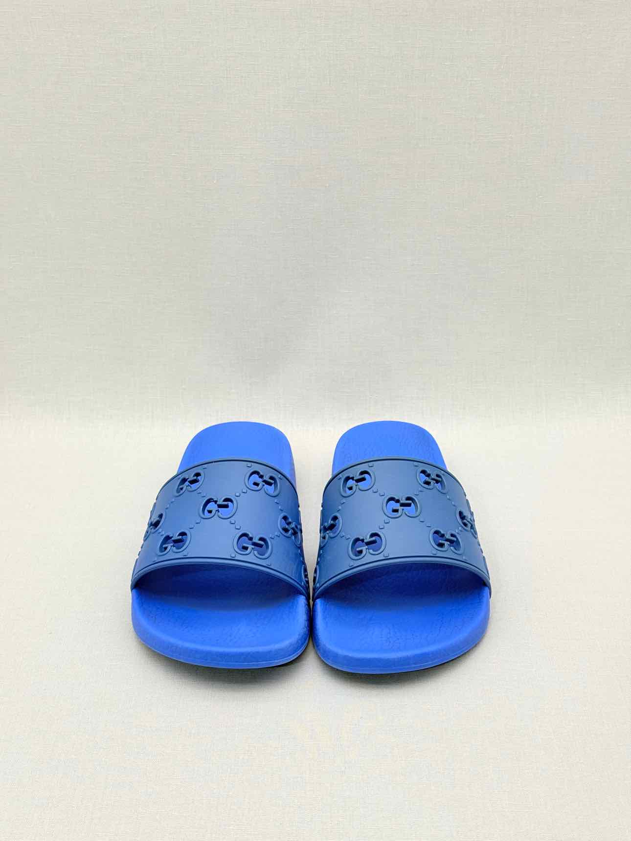 GUCCI GG Rubber Blue Size EU 39 Slides