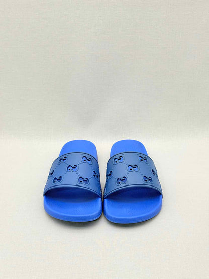 GUCCI GG Rubber Blue Size EU 39 Slides
