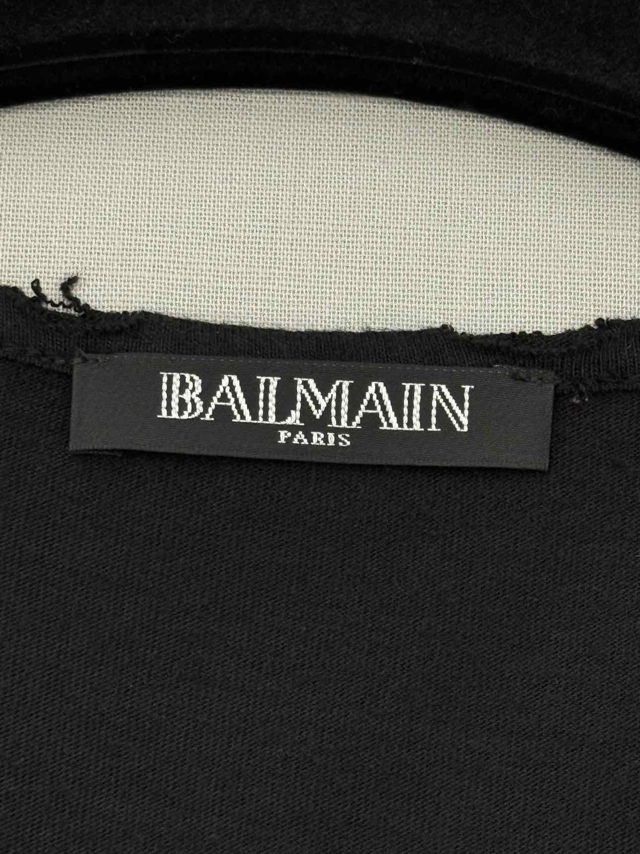BALMAIN Grey & Black Tie-dye Size US 2 Top
