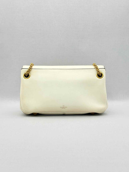 VALENTINO GARAVANI Stud Sign Cream Shoulder Bag