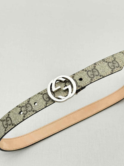 GUCCI Brown Monogram Belt