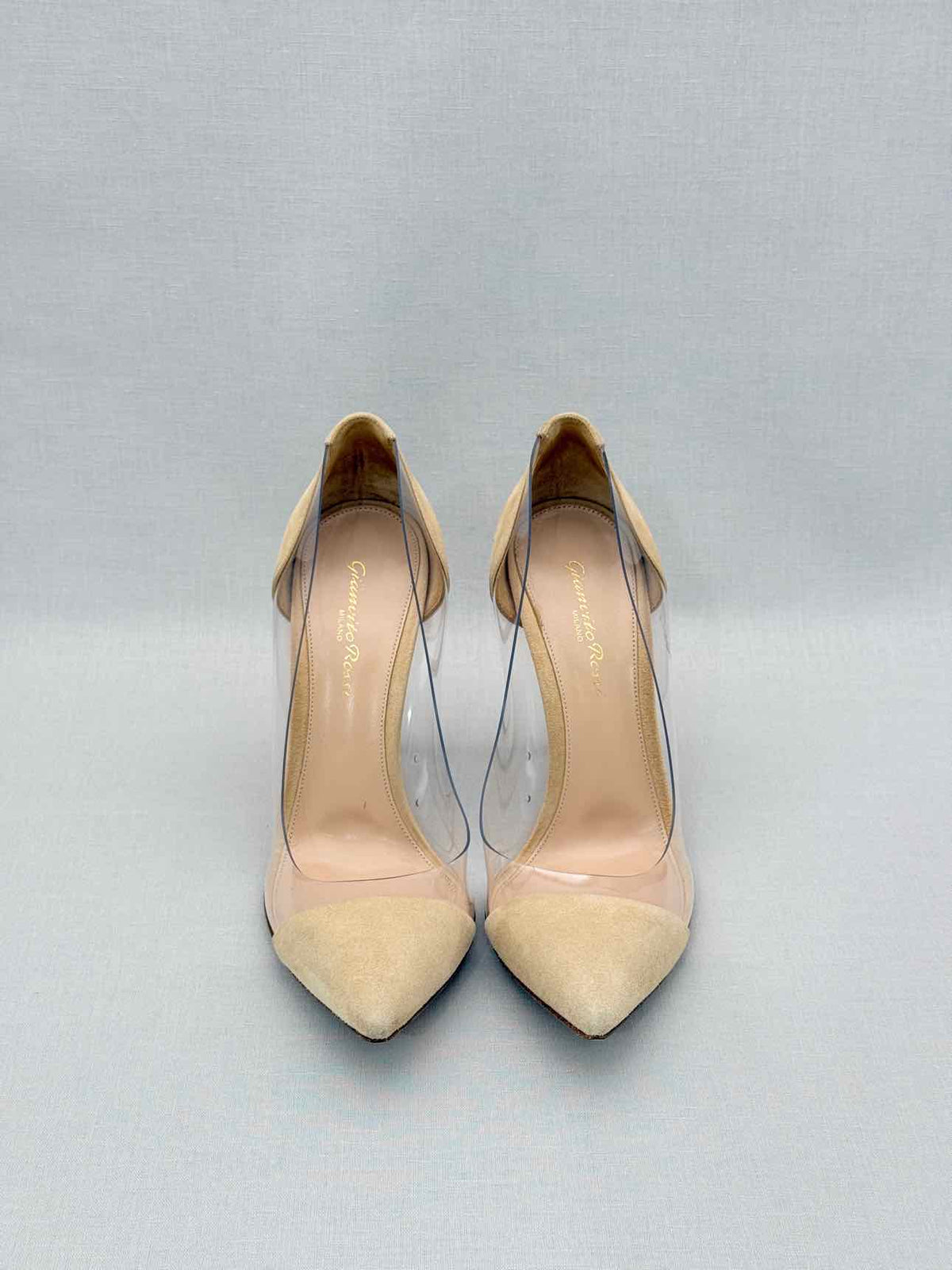 GIANVITO ROSSI Plexi Beige Size EU 38 Pumps