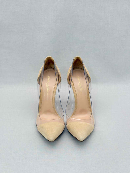 GIANVITO ROSSI Plexi Beige Size EU 38 Pumps