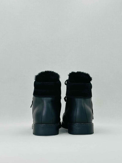 FENDI Fur Trim Black Size EU 39 Ankle Boots