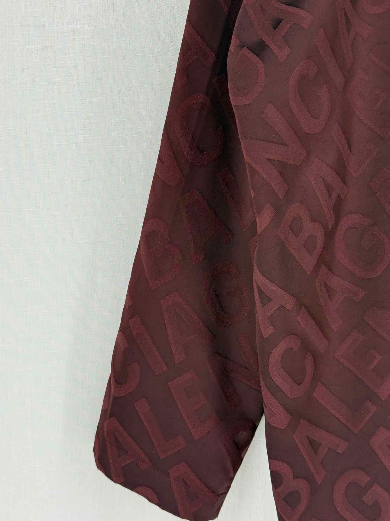 BALENCIAGA Burgundy Jacquard Size US 8 Shirt