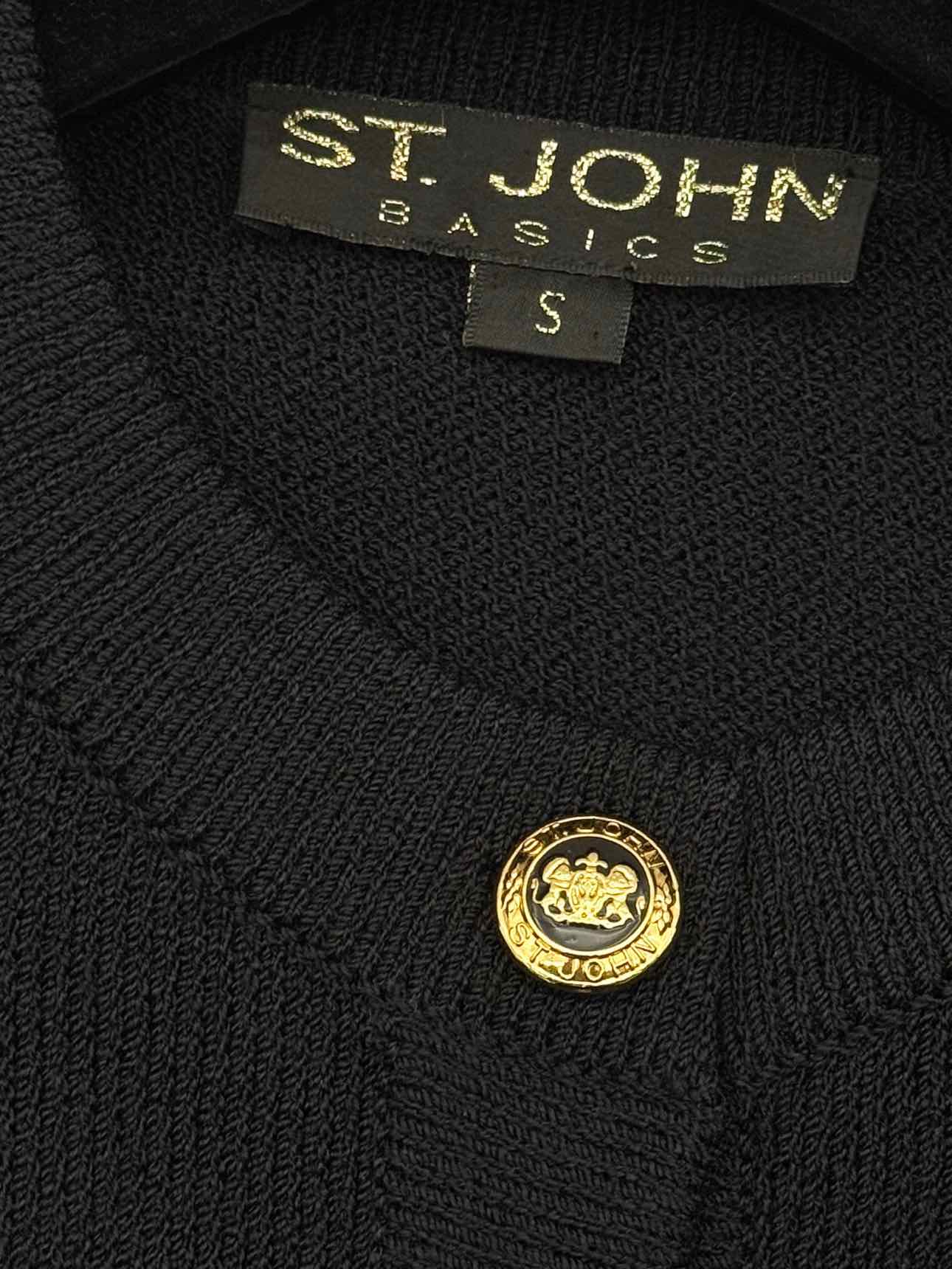 ST. JOHN BASICS Black Size Small Cardigan