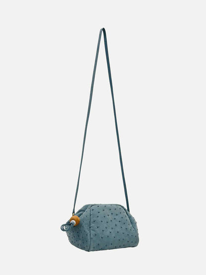 LORO PIANA Puffy Pouch Blue Crossbody