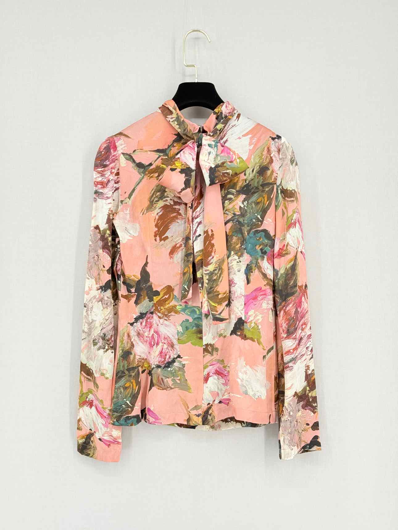DOLCE & GABBANA Pink Multicolor Floral Size US 0 Blouse