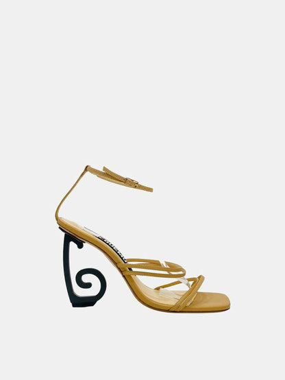 JACQUEMUS Swirling Js Espiral Beige Heeled Sandals 39.5