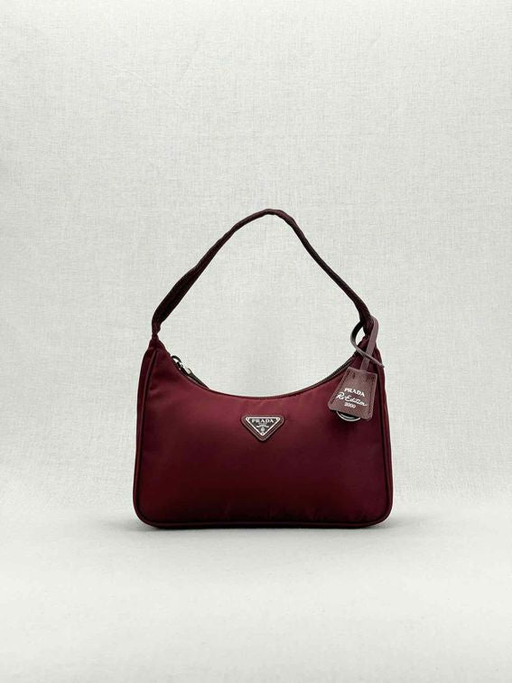 PRADA Re-Edition 2000 Burgundy Shoulder Bag