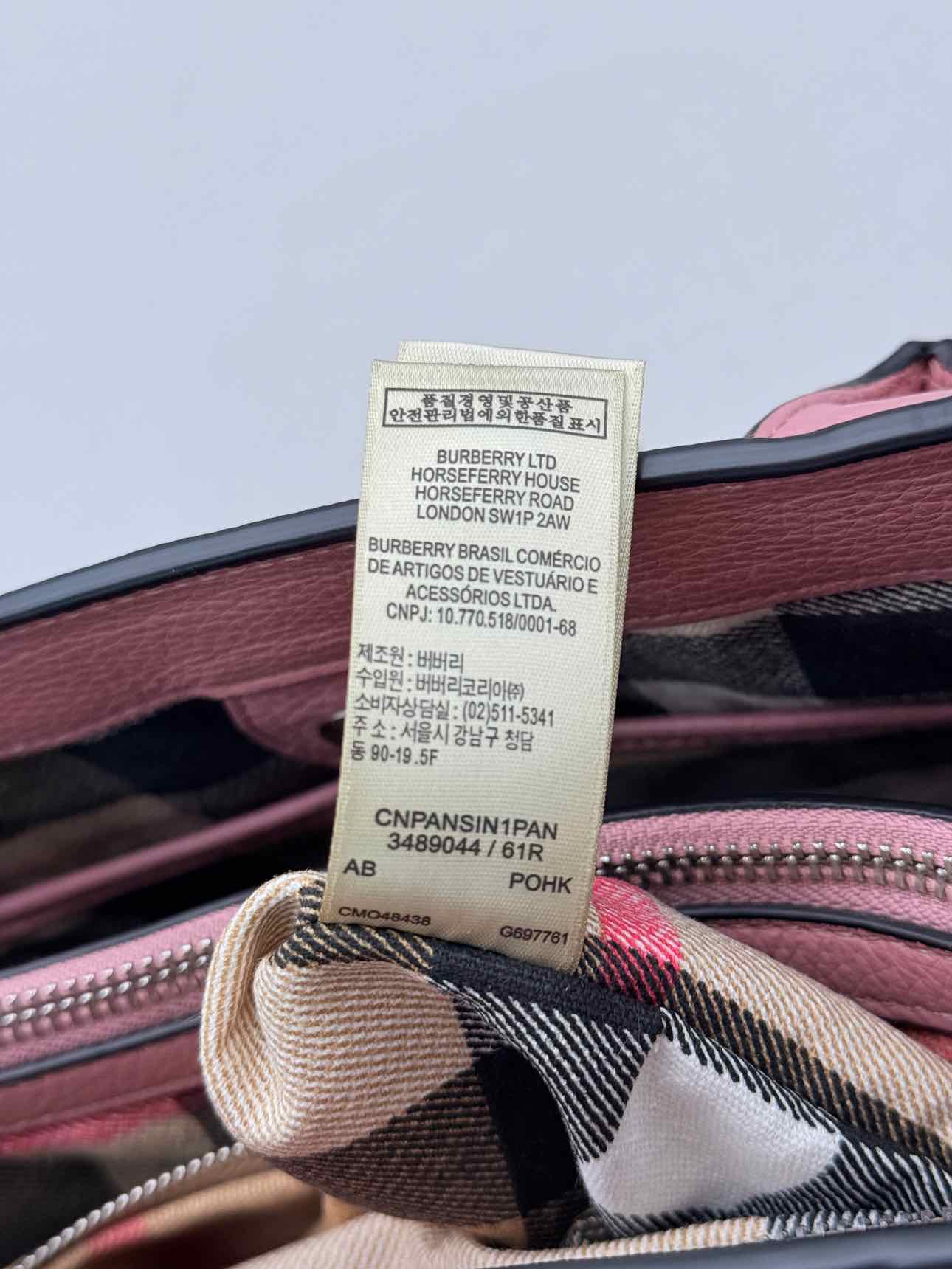 BURBERRY Banner Pink Tote Bag