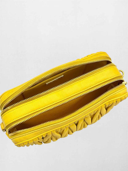 MIU MIU Double Zip Yellow Crossbody