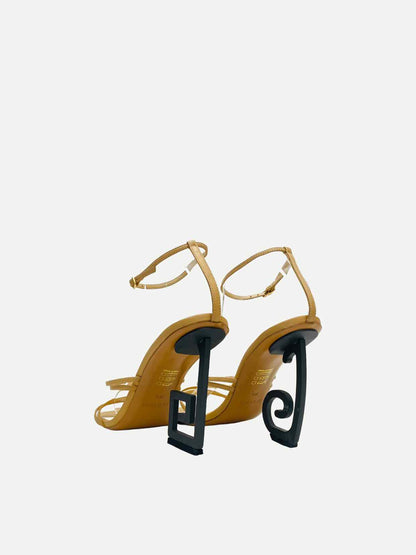 JACQUEMUS Swirling Js Espiral Beige Heeled Sandals 39.5