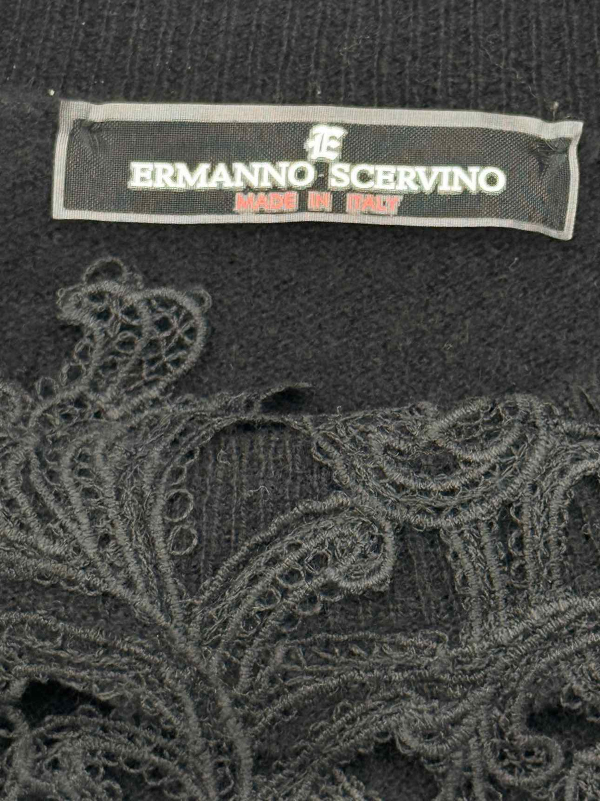 ERMANNO SCERVINO Black Lace Trim Size US 6 Sweater