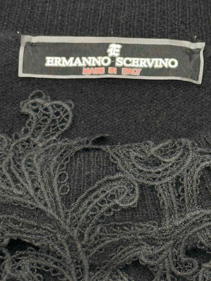 ERMANNO SCERVINO Black Lace Trim Size US 6 Sweater