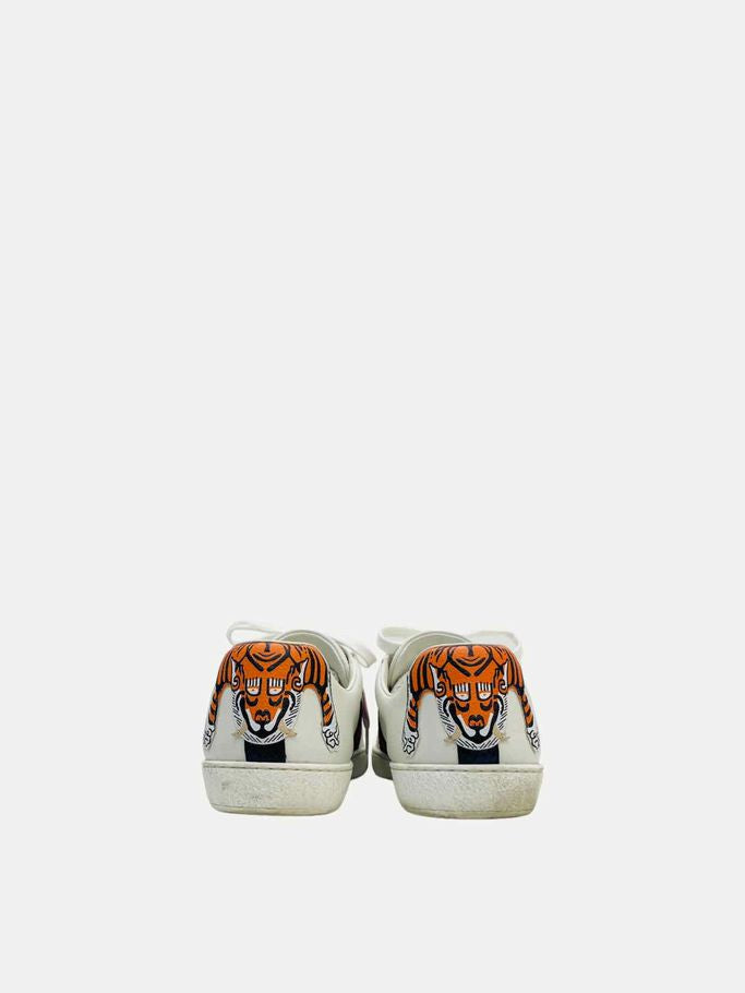 GUCCI Web Tiger White Sneakers 40.5