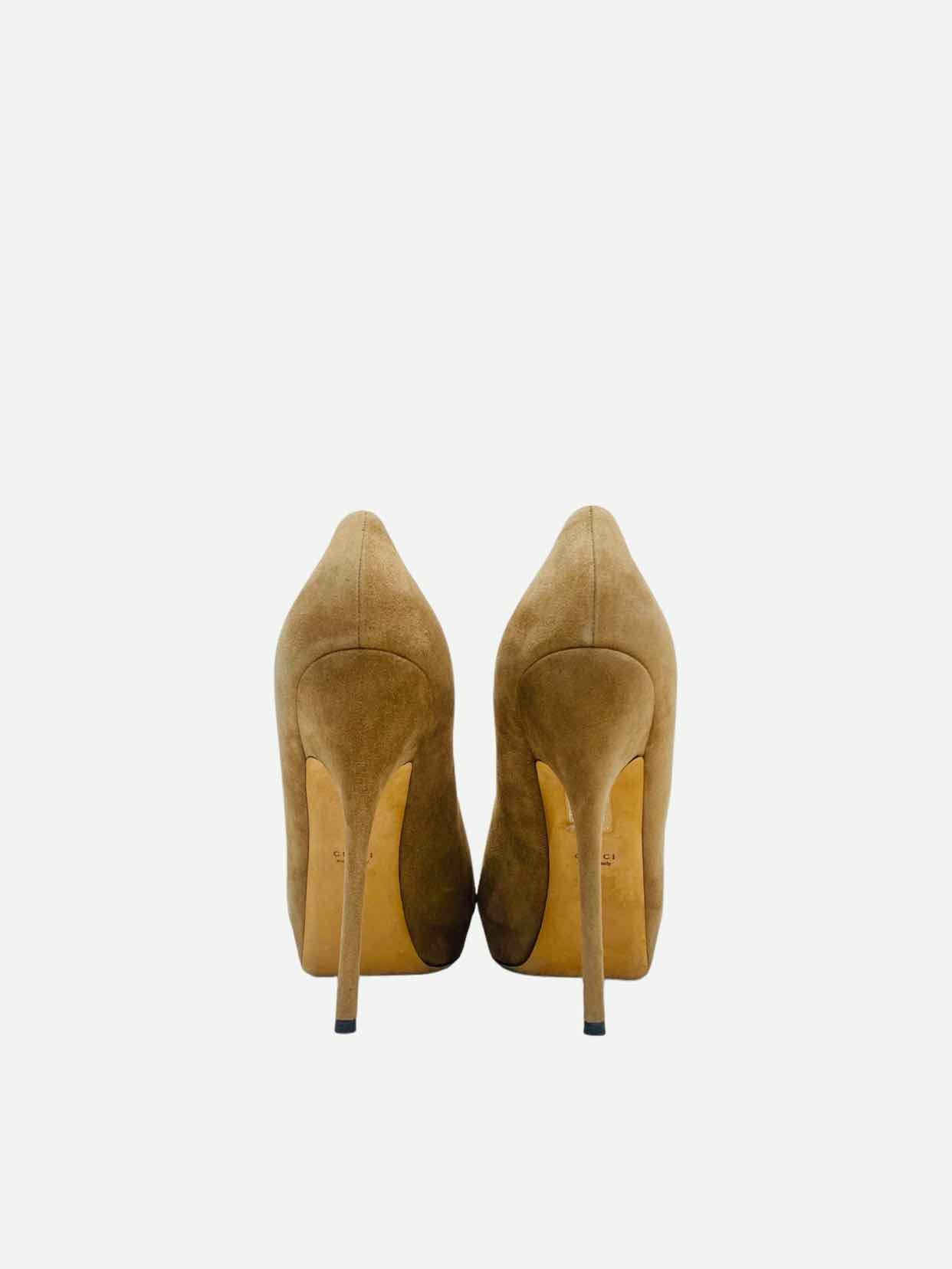 GUCCI Peep Toe Brown Pumps