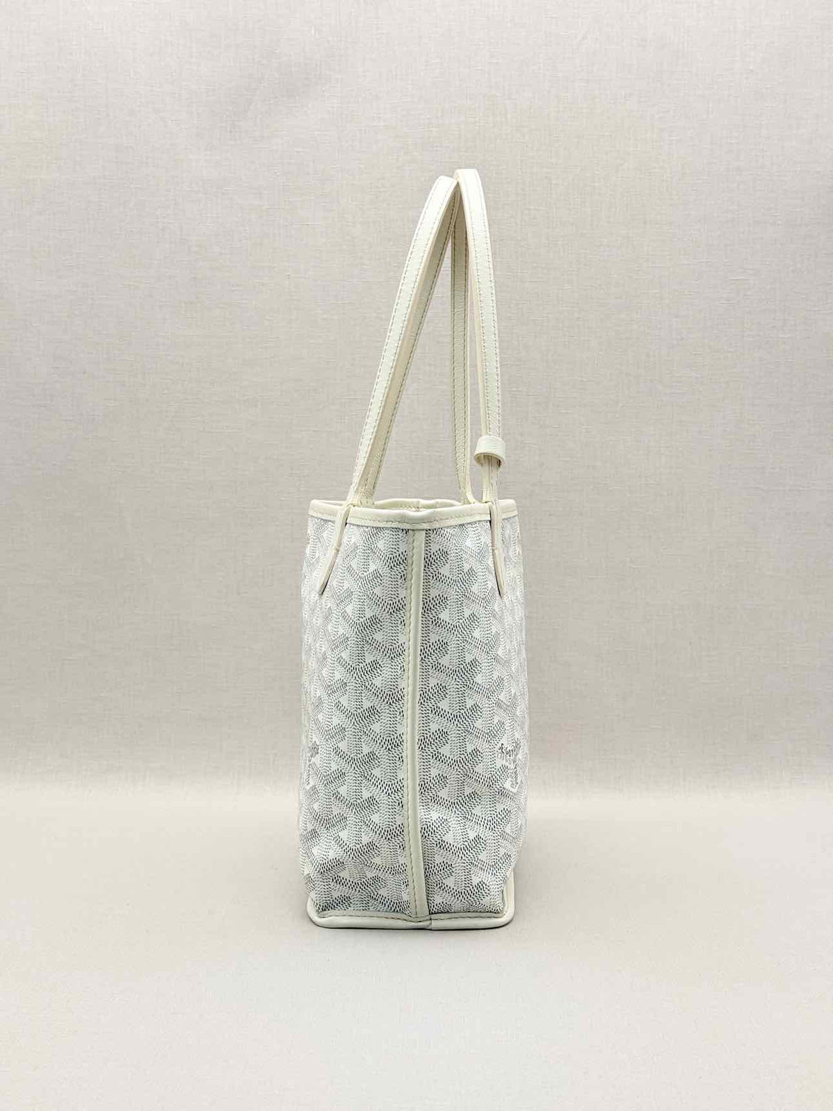 GOYARD Anjou White & Grey Goryardine Tote Bag