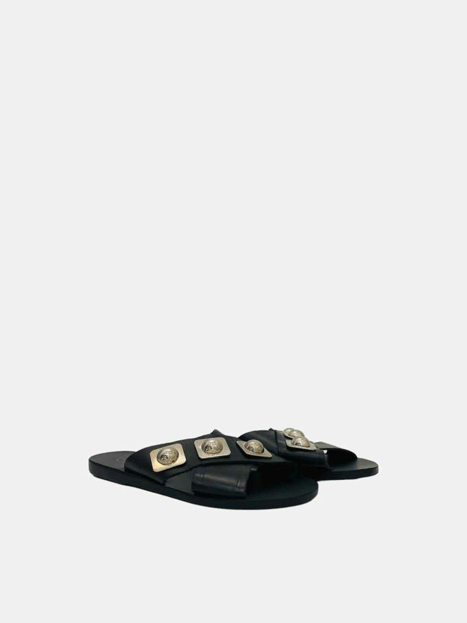 ANCIENT GREEK SANDALS Thais Black Sandals