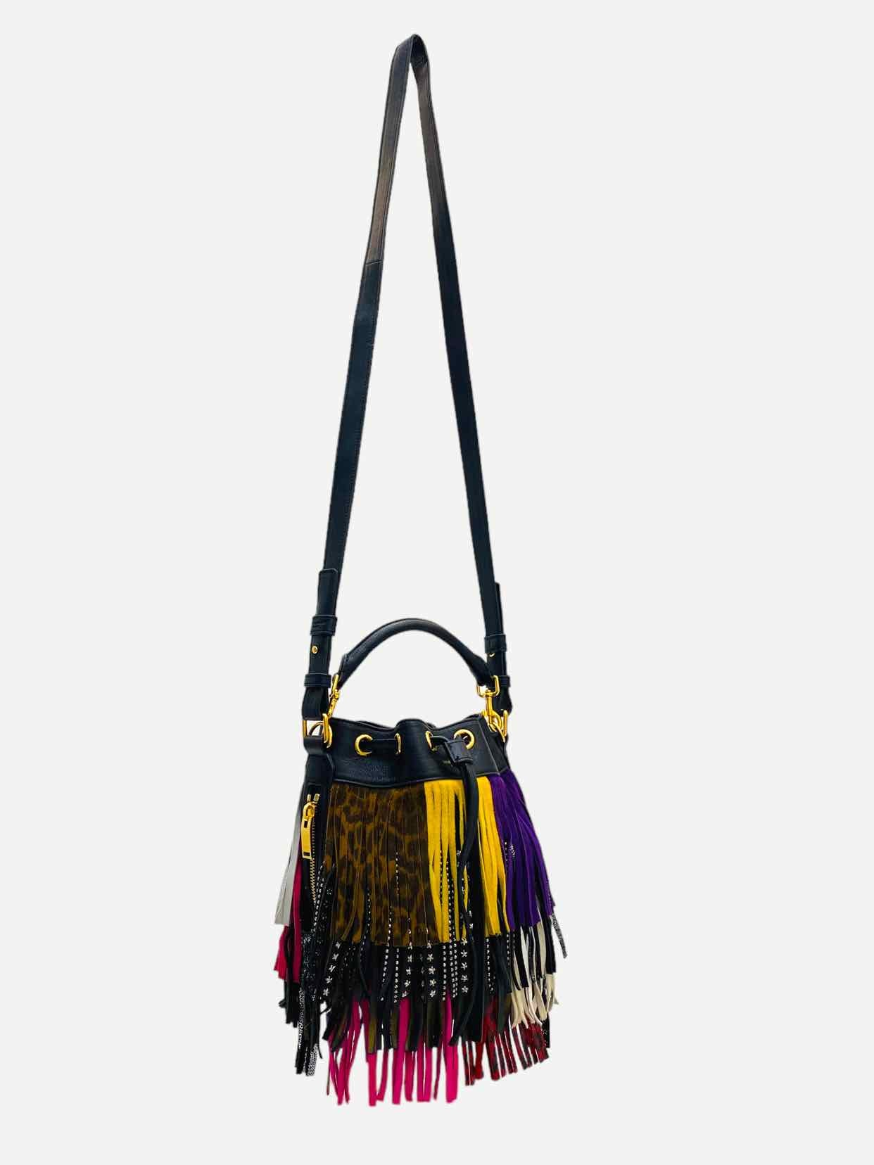 SAINT LAURENT Black Multicolor Bucket Bag