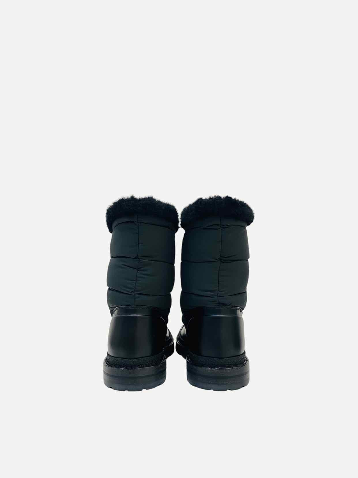 CHANEL Shearling Black Ankle Boots