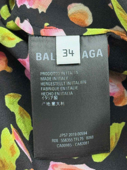 BALENCIAGA Black Multicolor Size US 0 Knee Length Dress