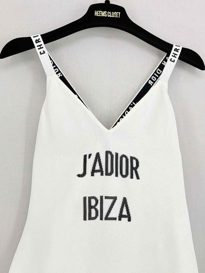 CHRISTIAN DIOR White & Black Size Medium Bodysuit